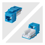 Image de StarTech.com Jack Keystone Cat6, Lot de 24 Prises Ethernet RJ45 Keystone, Prise Murale UTP Cat6, Connecteur à 90 Degrés 110 Punch Down, Bleu (C6KEY110BL24PK)