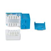 Image de StarTech.com Jack Keystone Cat6, Lot de 24 Prises Ethernet RJ45 Keystone, Prise Murale UTP Cat6, Connecteur à 90 Degrés 110 Punch Down, Bleu (C6KEY110BL24PK)