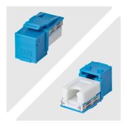 Image de StarTech.com Jack Keystone Cat6, Lot de 24 Prises Ethernet RJ45 Keystone, Prise Murale UTP Cat6, Connecteur à 90 Degrés 110 Punch Down, Bleu (C6KEY110BL24PK)