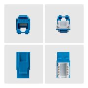 Image de StarTech.com Jack Keystone Cat6, Lot de 24 Prises Ethernet RJ45 Keystone, Prise Murale UTP Cat6, Connecteur à 90 Degrés 110 Punch Down, Bleu (C6KEY110BL24PK)