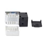 Image de StarTech.com Jack Keystone Cat6, Lot de 24 Prises Ethernet RJ45 Keystone, Prise Murale UTP Cat6, Connecteur à 90 Degrés 110 Punch Down, Noir (C6KEY110BK24PK)