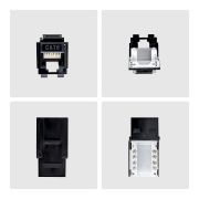 Image de StarTech.com Jack Keystone Cat6, Lot de 24 Prises Ethernet RJ45 Keystone, Prise Murale UTP Cat6, Connecteur à 90 Degrés 110 Punch Down, Noir (C6KEY110BK24PK)