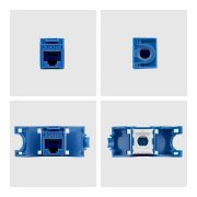 Image de StarTech.com Jack Keystone Cat6, Lot de 24 Prises Ethernet RJ45 Keystone, Prise Murale UTP Cat6, 180 Degrés Sans Outil, Bleu (C6KEYTL180BL24PK)