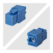 Image de StarTech.com Jack Keystone Cat6, Lot de 24 Prises Ethernet RJ45 Keystone, Prise Murale UTP Cat6, 180 Degrés Sans Outil, Bleu (C6KEYTL180BL24PK)