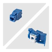 Image de StarTech.com Jack Keystone Cat6, Lot de 24 Prises Ethernet RJ45 Keystone, Prise Murale UTP Cat6, 180 Degrés Sans Outil, Bleu (C6KEYTL180BL24PK)