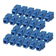 Image de StarTech.com Jack Keystone Cat6, Lot de 24 Prises Ethernet RJ45 Keystone, Prise Murale UTP Cat6, 180 Degrés Sans Outil, Bleu (C6KEYTL180BL24PK)