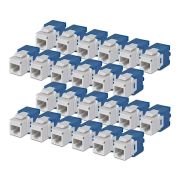 Image de StarTech.com Jack Keystone Cat6, Lot de 24 Prises Ethernet RJ45 Keystone, Prise Murale UTP Cat6, 180 Degrés Sans Outil, Blanc (C6KEYTL180WH24PK)