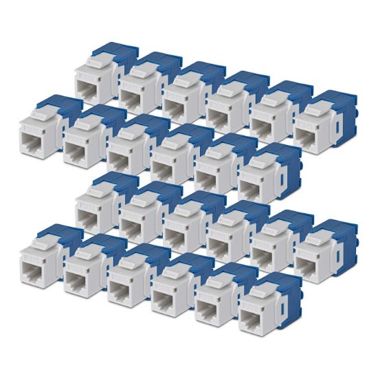 Image de StarTech.com Jack Keystone Cat6, Lot de 24 Prises Ethernet RJ45 Keystone, Prise Murale UTP Cat6, 180 Degrés Sans Outil, Blanc (C6KEYTL180WH24PK)