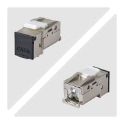 Image de StarTech.com Jack Keystone Cat6a Blindé, Lot de 10 Prises Ethernet RJ45 Keystone, Prise Murale STP Cat6a, 90 Degrés Sans Outil (C6AKEYTLSTP9010PK)