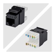 Image de StarTech.com Jack Keystone Cat6, Lot de 24 Prises Ethernet RJ45 Keystone, Prise Murale UTP Cat6, Connecteur à 180 Degrés 110 Punch Down, Noir (C6KEY110180BK24PK)