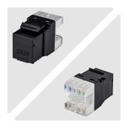 Image de StarTech.com Jack Keystone Cat6, Lot de 24 Prises Ethernet RJ45 Keystone, Prise Murale UTP Cat6, Connecteur à 180 Degrés 110 Punch Down, Noir (C6KEY110180BK24PK)