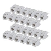 Image de StarTech.com Jack Keystone Cat6, Lot de 24 Prises Ethernet RJ45 Keystone, Prise Murale UTP Cat6, Connecteur à 180 Degrés 110 Punch Down, Blanc (C6KEY110180WH24PK)