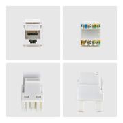 Image de StarTech.com Jack Keystone Cat6, Lot de 24 Prises Ethernet RJ45 Keystone, Prise Murale UTP Cat6, Connecteur à 180 Degrés 110 Punch Down, Blanc (C6KEY110180WH24PK)