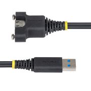 Image de StarTech.com Câble USB de 2m pour Montage sur Panneau, Type A vers A, M/F, Rallonge USB-A Mâle vers Femelle, Câble Adaptateur USB 5 Gbps pour Montage sur Panneau (USBPNLAFAM2M)
