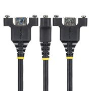 Image de StarTech.com Câble USB de 2m pour Montage sur Panneau, Type A vers A, M/F, Rallonge USB-A Mâle vers Femelle, Câble Adaptateur USB 5 Gbps pour Montage sur Panneau (USBPNLAFAM2M)