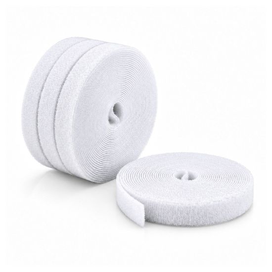 Image de StarTech.com Lot de 4 Rouleaux de Ruban Auto-Agrippant de 4,6m, Largeur 12mm, Blanc, Attaches de Câbles Réutilisables à Découper sur Mesure, Ruban de Fixation, Gaines en Ti ... (HKLP1505WH4PK)