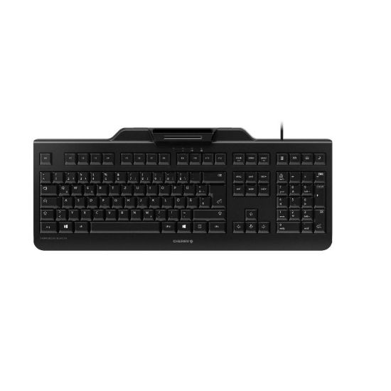 Image de CHERRY SECURE BOARD 1.0 Clavier filaire, lecteur cartes à puce, noir, USB, AZERTY - FR (JK-A0400FR-2)