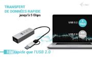 Image de i-tec USB-C/USB-A Metal HUB 3 (2x USB-C, 1x USB-A) Port + 2.5GLAN (CAMETALG325HUB)
