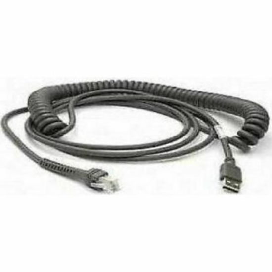 Image de Datalogic Cable, USB, Type A, Coiled, Power off terminal, 2 Meters, CAB-424E Accessoire de lecteurs de codes à barres - Gris (90A052100)