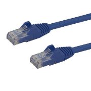 Image de StarTech.com Câble réseau Cat6 Gigabit UTP sans crochet de 15m - Cordon Ethernet RJ45 anti-accroc - M/M - Bleu (N6PATC15MBL)