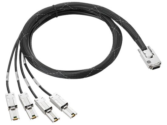 Image de HP E Mini SAS High Density to Dual 2-lane Mini SAS High Density External Fanout 1 Meter Cable Accessoire de racks (K2Q99A)