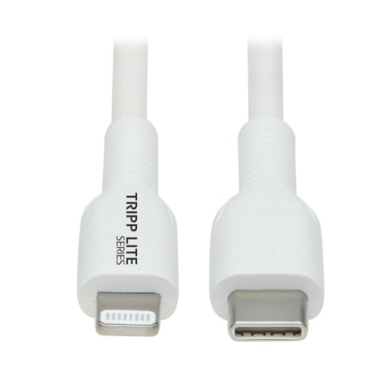 Image de Eaton Tripp Lite USB-C to Lightning Sync/Charge Cable (M/M), MFi Certified, White, 2 m (6.6 ft.) - Blanc (M102-02M-WH)