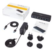 Image de StarTech.com Hub SuperSpeed USB 3.0 avec 7 ports - 5Gbps - Concentrateur USB 3.0 avec adaptateur d'alimentation (ST7300USB3B)