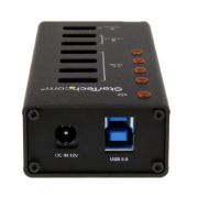 Image de StarTech.com Hub USB 3.0 (5Gbps) Alimenté de 4 ports avec Station de Recharge de 3 ports USB (2 x 1A, 1 x 2A) - Fixation Murale (ST4300U3C3)
