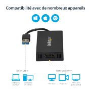 Image de StarTech.com Adaptateur USB 3.0 vers DisplaPort - 4K 30Hz Ultra HD - Certifié DisplayLink - Convertisseur USB Type-A vers DP pour Moniteur - Vidéo Externe et Carte Graphique - ... (USB32DP4K)