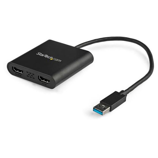 Image de StarTech.com Adaptateur USB 3.0 vers Dual HDMI - 2x1080p / 1x4K 30Hz - Carte Graphique/Vidéo Externe - Adaptateur d'Affichage Double Écran USB Type-A vers HDMI - Uniquement Wind ... (USB32HD2)