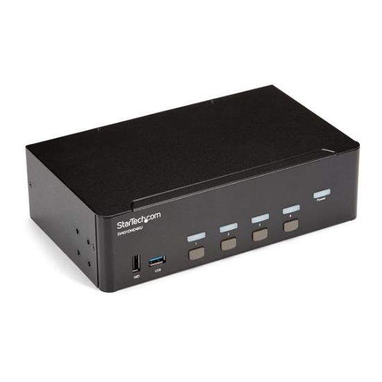 Image de StarTech.com Switch KVM double affichage HDMI 4K 30 Hz à 4 ports avec hub USB intégré (SV431DHD4KU)