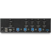 Image de StarTech.com Switch KVM double affichage HDMI 4K 30 Hz à 4 ports avec hub USB intégré (SV431DHD4KU)