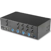 Image de StarTech.com Switch KVM double affichage HDMI 4K 30 Hz à 4 ports avec hub USB intégré (SV431DHD4KU)