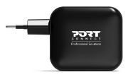 Image de Port Designs GaN², 100W, PD, wall charger with 2M USB-C cable, black Chargeur - Noir (902100PEU)