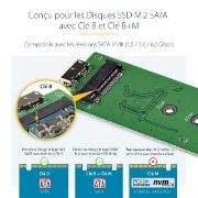Image de StarTech.com Boîtier USB 3.1 (10 Gb/s) pour SSD SATA M.2 NGFF avec câble USB-C - Aluminium (SM21BMU31C3)