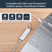 Image de StarTech.com Adaptateur réseau USB-C vers RJ45 Gigabit Ethernet - M/F - Argent (US1GC30A)