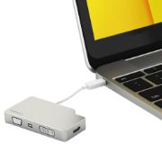 Image de StarTech.com Adaptateur Multiport USB-C avec HDMI/VGA/Mini DisplayPort ou DVI - Convertisseur Moniteur USB Type C vers HDMI 1.4 ou mDP 1.2 (4K) - VGA ou DVI (1080p) - Alumin ... (CDPVGDVHDMDP)