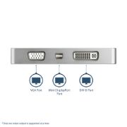 Image de StarTech.com Adaptateur Multiport USB-C avec HDMI/VGA/Mini DisplayPort ou DVI - Convertisseur Moniteur USB Type C vers HDMI 1.4 ou mDP 1.2 (4K) - VGA ou DVI (1080p) - Alumin ... (CDPVGDVHDMDP)