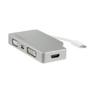 Image de StarTech.com Adaptateur Multiport USB-C avec HDMI/VGA/Mini DisplayPort ou DVI - Convertisseur Moniteur USB Type C vers HDMI 1.4 ou mDP 1.2 (4K) - VGA ou DVI (1080p) - Alumin ... (CDPVGDVHDMDP)