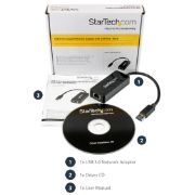 Image de StarTech.com Adaptateur réseau USB 3.0 vers Gigabit Ethernet avec port USB - Noir (USB31000SPTB)