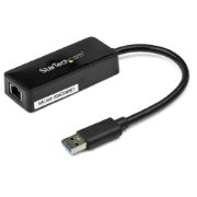 Image de StarTech.com Adaptateur réseau USB 3.0 vers Gigabit Ethernet avec port USB - Noir (USB31000SPTB)