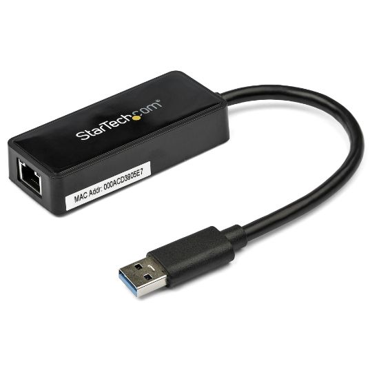 Image de StarTech.com Adaptateur réseau USB 3.0 vers Gigabit Ethernet avec port USB - Noir (USB31000SPTB)