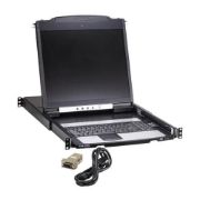 Image de Eaton 16-Port Cat5 KVM over IP Switch - Virtual Media, 19 in. LCD, 1 Remote/1 Local User, 1U Rack-Mount, TAA Commutateur KVM - Noir (B064C-16-1X1-IP)