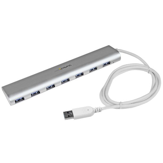 Image de StarTech.com Hub USB à 7 Ports avec Ethernet, USB-A, Gigabit Ethernet/GbE, USB 5Gbps, Design Robuste, Alimentation par Bus, Hub USB 3.0 Portable pour Ordinateur Portable (ST73007UA)