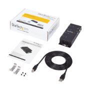Image de StarTech.com Hub adaptateur USB vers série DB9 RS232 4 ports – Montage sur rail DIN industriel et mural (ICUSB2324I)