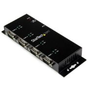 Image de StarTech.com Hub adaptateur USB vers série DB9 RS232 4 ports – Montage sur rail DIN industriel et mural (ICUSB2324I)