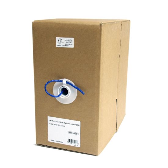 Image de StarTech.com Câble Ethernet Cat 5e en Vrac - 304,8 m - Solide - Classé CMR - Bleu - Conforme TAA (WIRC5ECMR)
