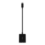 Image de Belkin 3.5mm Audio + USB-C Charge Adapter, black Hub d'interface - Noir (NPA004BTBK)