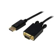 Image de StarTech.com Adaptateur DisplayPort vers VGA - Câble Display Port Mâle VGA Mâle 1920x1200 - Noir 4,5m (DP2VGAMM15B)