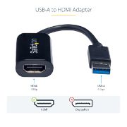 Image de StarTech.com Adaptateur USB 3.0 vers HDMI, Convertisseur de Moniteur USB vers HDMI pour Windows, 1080P (pas de support pour macOS/ChromeOS/Linux) - TAA (USB32HDES)